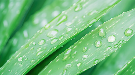 Dew covered green leaves macro shot with fresh morning droplets on lush foliage natural growth concept