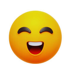 Fototapeta premium Bright yellow smiley face with joyful expression and classic features