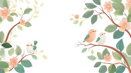 Fototapeta premium Two Birds on a Branch