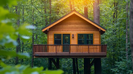 Cozy Wooden Treehouse Retreat Hidden Among Lush Greenery