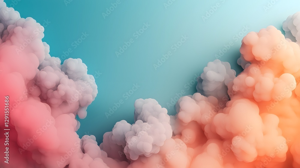 Poster ethereal pastel gradient clouds a dreamy wispy and serene atmospheric backdrop featuring a soft hazy