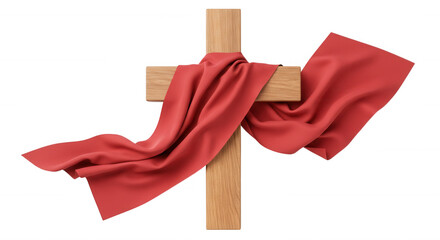 cross with cloth around holy week transparent background