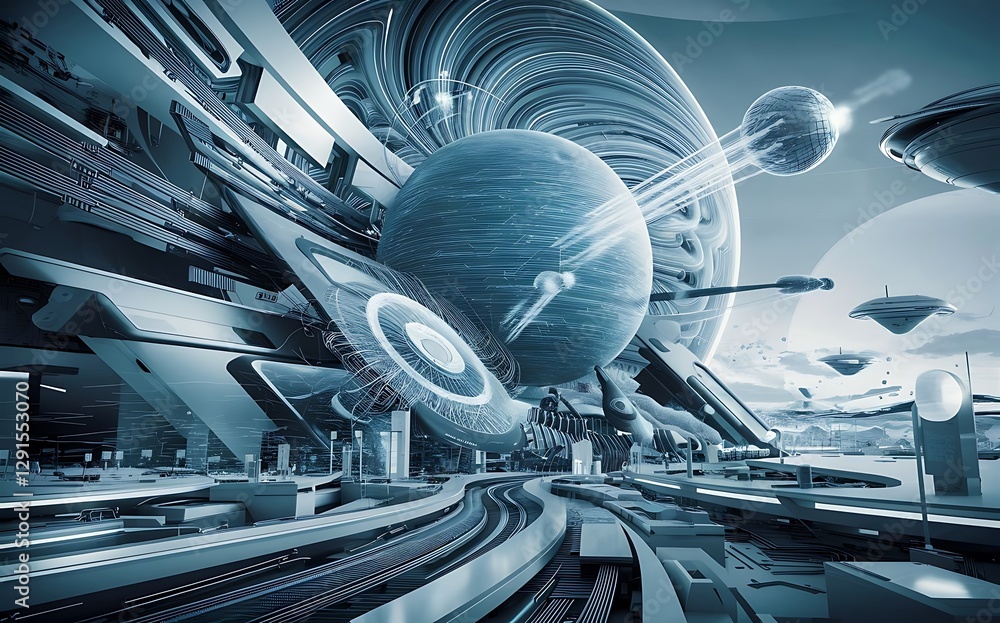 Poster technology abstract futuristic science background for internet business big data concept