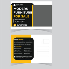 Real state  Postcard design template. Postcard real estate Or Morden Home Sale Postcard Template Design