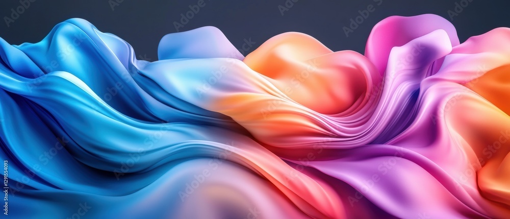 Poster abstract silk fabric background with flowing texture and soft colors for design and art projects