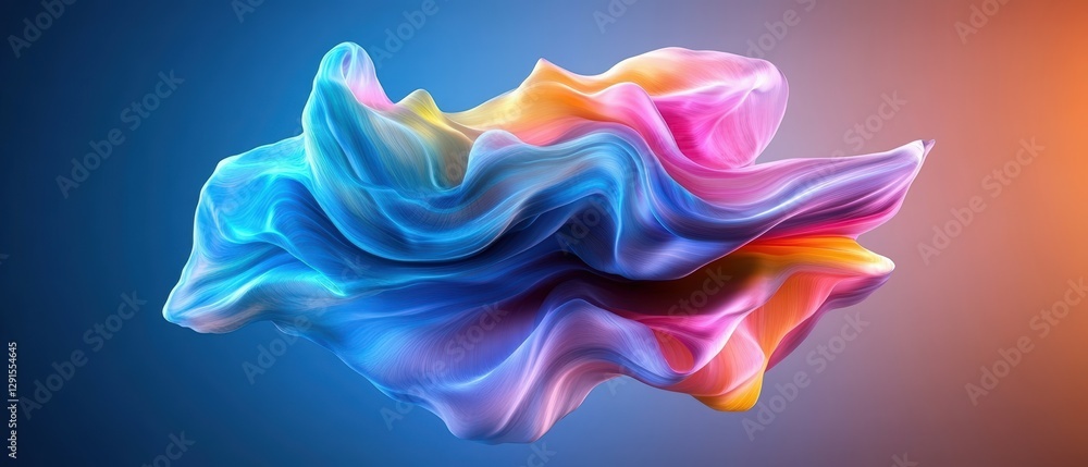 Poster abstract fluid shapes and patterns in vibrant colors creating a dynamic visual background design