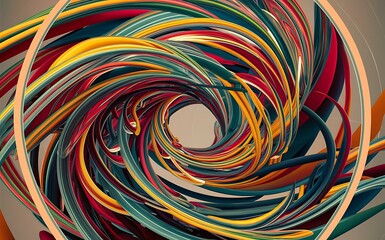 Abstract design with multi colored lines