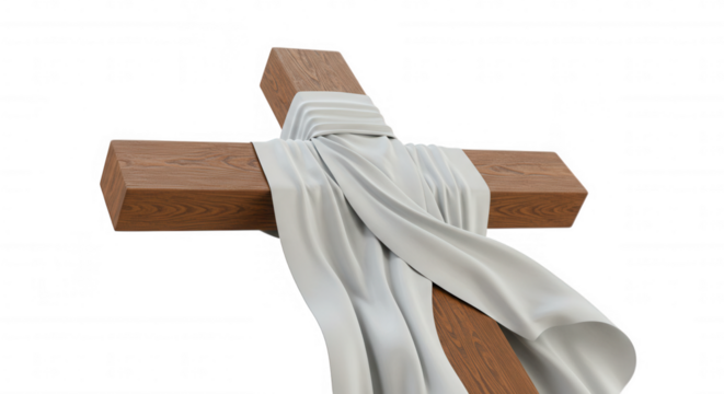 cross with cloth around holy week transparent background