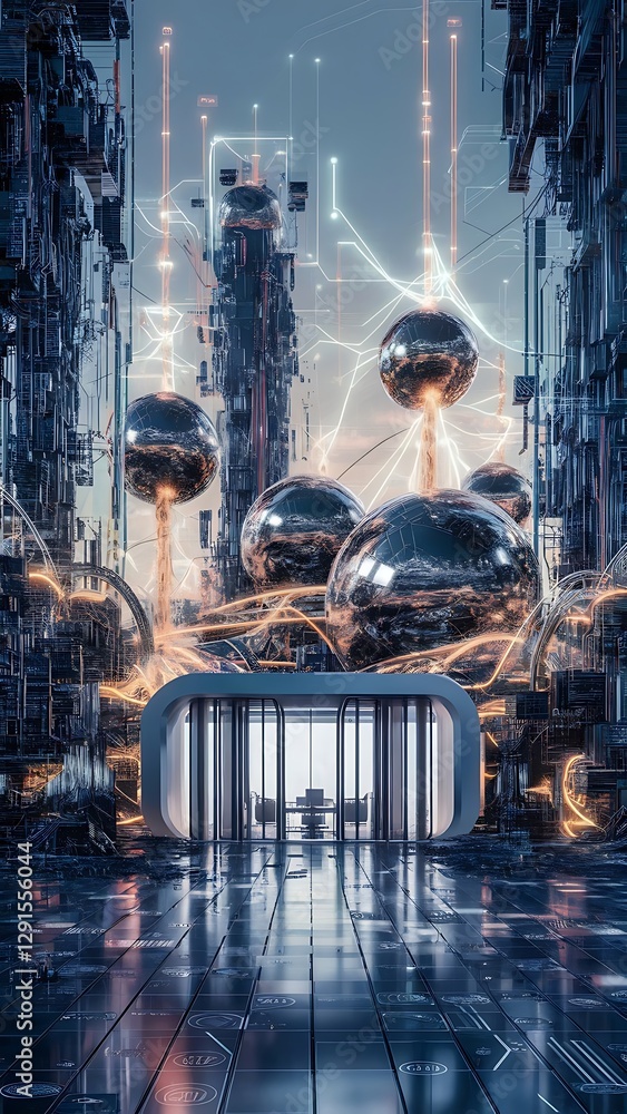 Poster technology abstract futuristic science background for internet business big data concept
