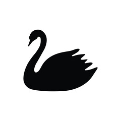 Creative swan silhouette vector art illustration.