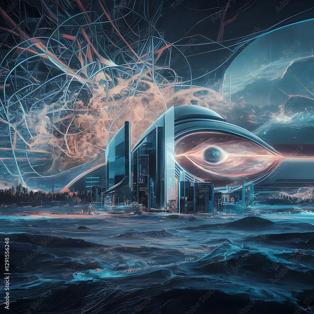 Poster technology abstract futuristic science background for internet business big data concept