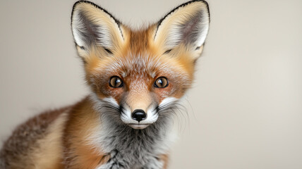 Obraz premium Red Fox Portrait on White Background 