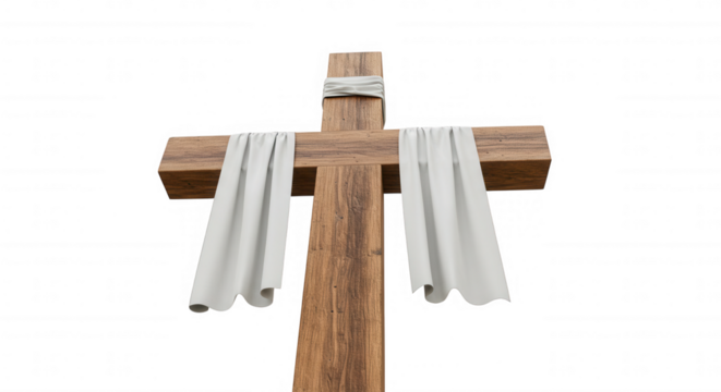 cross with cloth around holy week transparent background