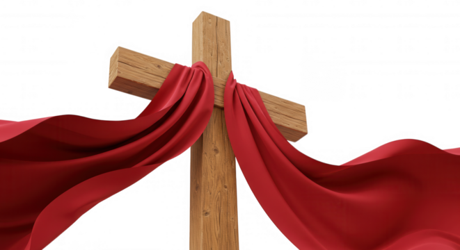 cross with cloth around holy week transparent background
