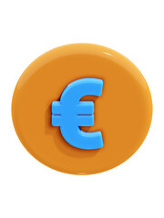 3D Euro Sign Icon – EUR Currency Symbol