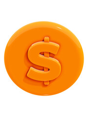 3D Dollar Sign Icon – USD Currency Symbol