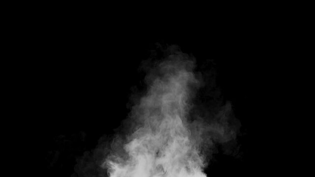Seamless loop 4K  smoke animation with an alpha channel. Realistic drifting white smoke on a transparent background, ideal for overlays, VFX, motion graphics, and atmospheric effects