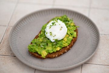 Healthy Toast with Avocado and Poached Egg
