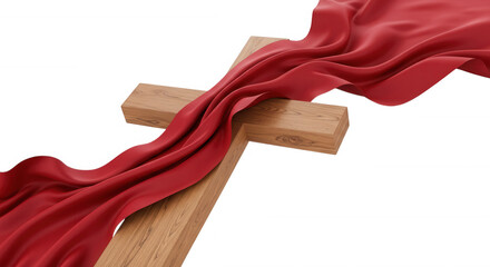 cross with cloth around holy week transparent background