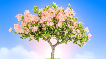 Spring Blossom Tree Against a Pastel Sky
