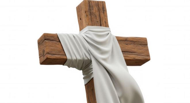 cross with cloth around holy week transparent background