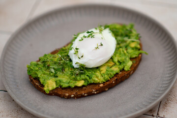Healthy Toast with Avocado, Poached Egg