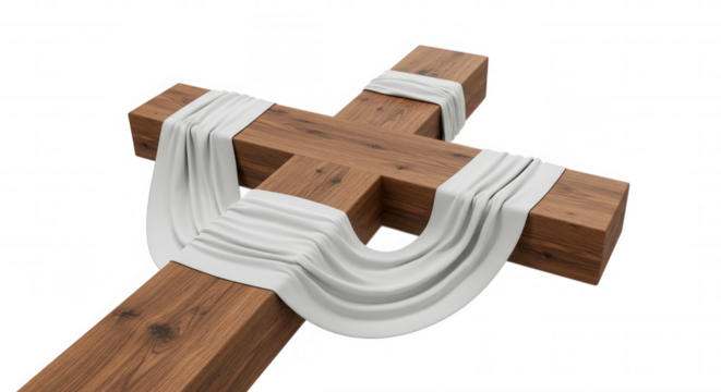cross with cloth around holy week transparent background