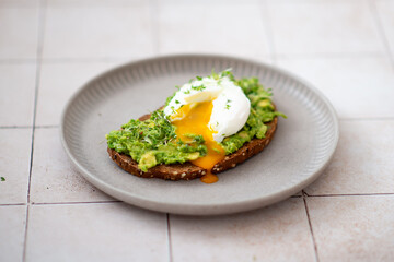 Healthy Toast with Avocado, Poached Egg