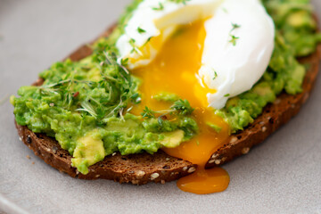 Healthy Toast with Avocado, Poached Egg