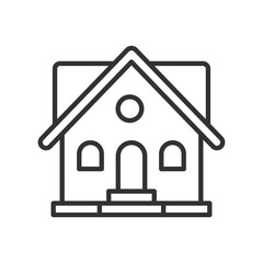 Villa, icon in line design. Villa, luxury house, modern villa, mansion, real estate, residential building, architecture on white background vector. Villa editable stroke icon