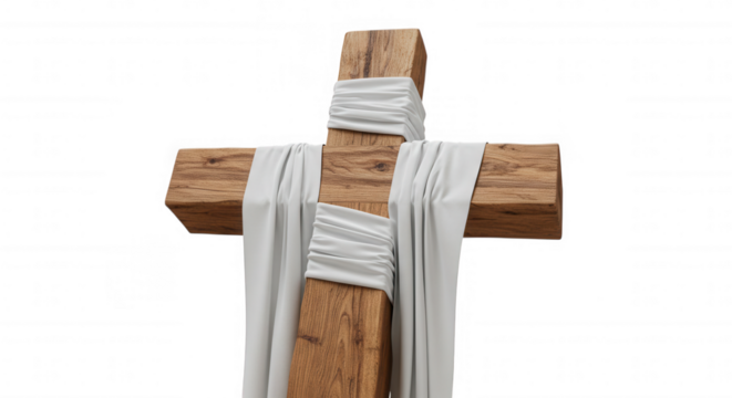 cross with cloth around holy week transparent background