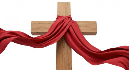cross with cloth around holy week transparent background