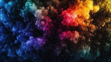 Obraz premium Vibrant cosmic scene showcasing colorful stars and nebulas in deep outer space