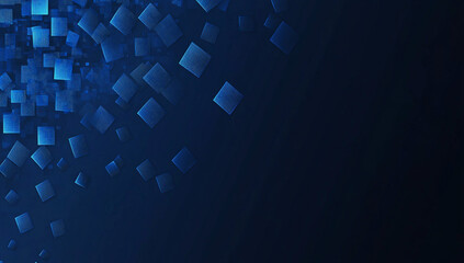 Blue digital backdrop with pixelated dark blue square elements