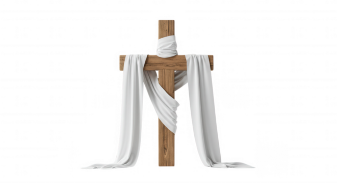 cross with cloth around holy week transparent background