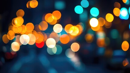 Fototapeta premium Colorful bokeh lights background. Blurred circle shapes. Multicolored blurry lights bokeh defocused abstract background for events.