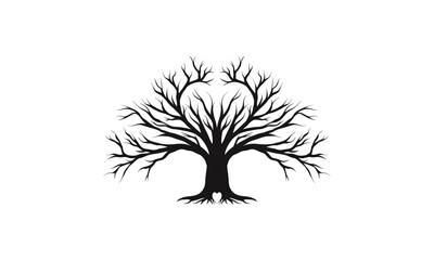 Naklejka premium combination tree with love shape1