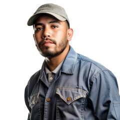 Portrait of a Young Man in Casual Attire with Cap and Confident Expression