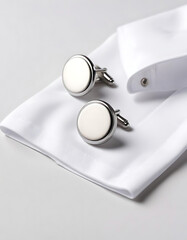 Magnetic button cufflinks with a modern design on a white background.