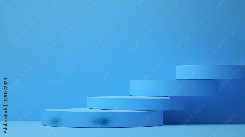 Aufkleber modern geometric shapes arranged in a serene blue environment create a calm and abstract atmosphere 