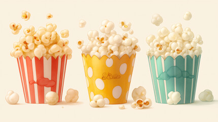 Playful Popcorn in Decorative Cups