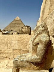 Statue and Pyramids