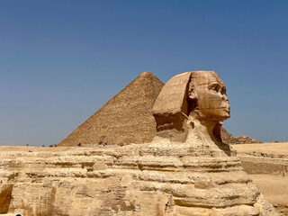 Sphinx and Pyramid in Giza