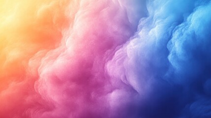 Vibrant rainbow-colored abstract cloud texture with soft gradient hues.