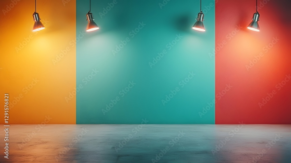 Poster flowing neon grid pattern with vibrant colors in a retrofuturistic 80s synthwave aesthetic digital a