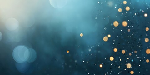 Soft bokeh background with shimmering lights and blue hues for creative design and decoration