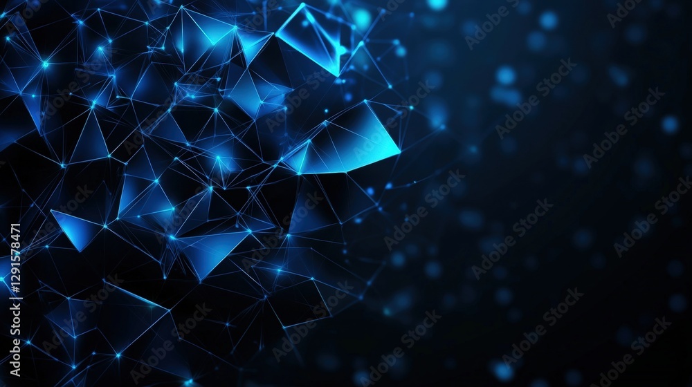 Poster abstract blue geometric patterns with polygonal shapes and textures for creative backgrounds and des