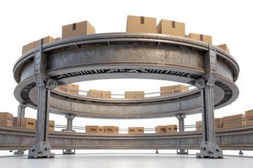 a conveyor belt with boxes on it