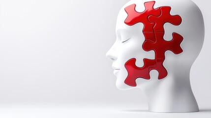 A conceptual representation of understanding with puzzle pieces on a human head.