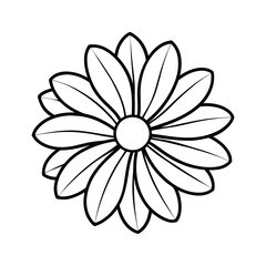 A clip art of daisy flower outline on white background